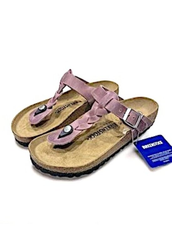 Birkenstock Shoes - Birkenstock Gizeh Braided Oiled Leather Sandals in Lavender Size 38 NEW